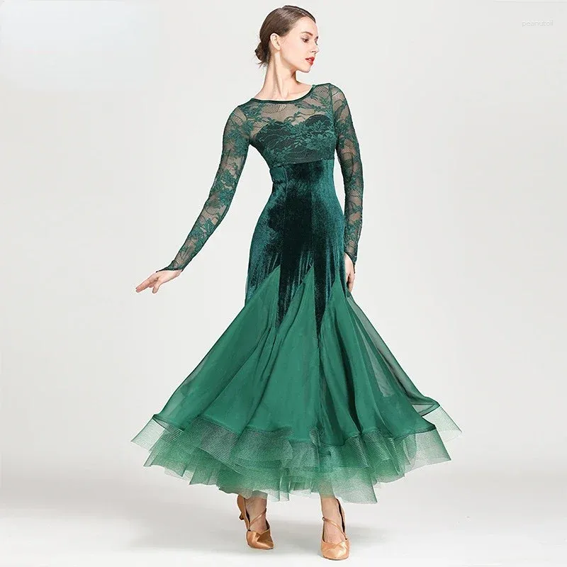 Stage Wear Big Swing Ballroom Dancing Foxtrot Dance Dress Female Waltz Tango Competition Modern Chacha Performance