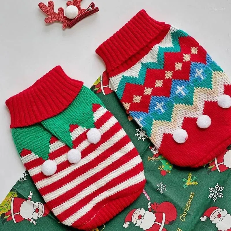 Abbigliamento per cani Maglione per cuccioli di Natale Abbigliamento caldo invernale per cani di piccola taglia Costume Chihuahua Cappotto lavorato a maglia all'uncinetto