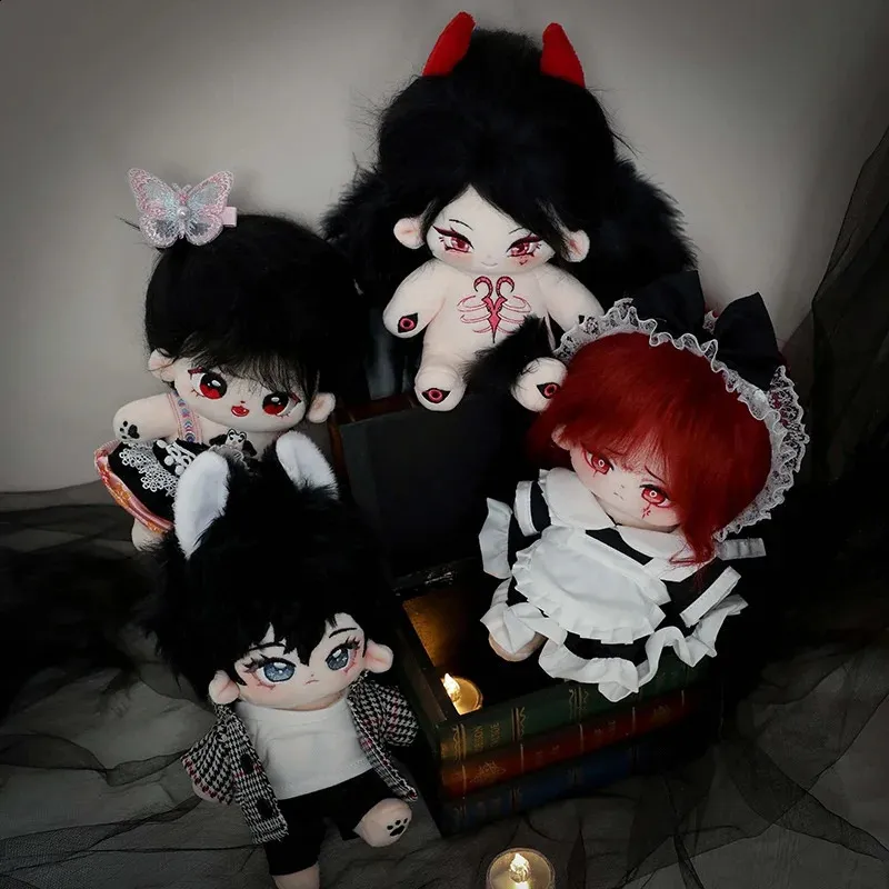 20 см Dark Series Demon Idol Doll Плюшевые хлопковые куклы со звездами с одеждой Мягкие плюшевые куклы Игрушки Коллекция фанатов Подарки для детей 240123