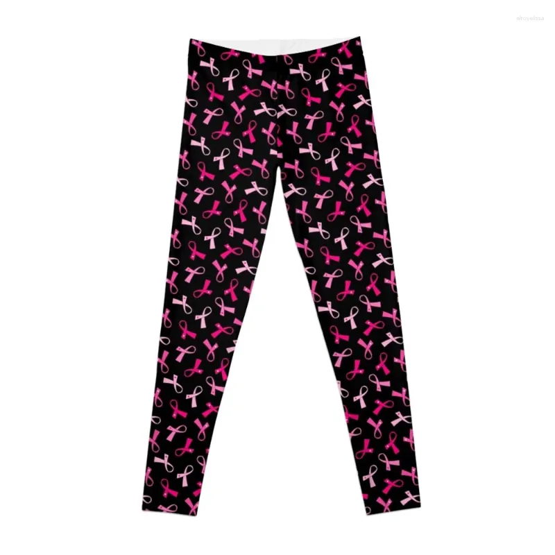 Active Pants Pretty Multi Pink Breast Cancer Ribbon Pattern Leggings Women's Fitness Sweatpants Push Up Tights For Womens