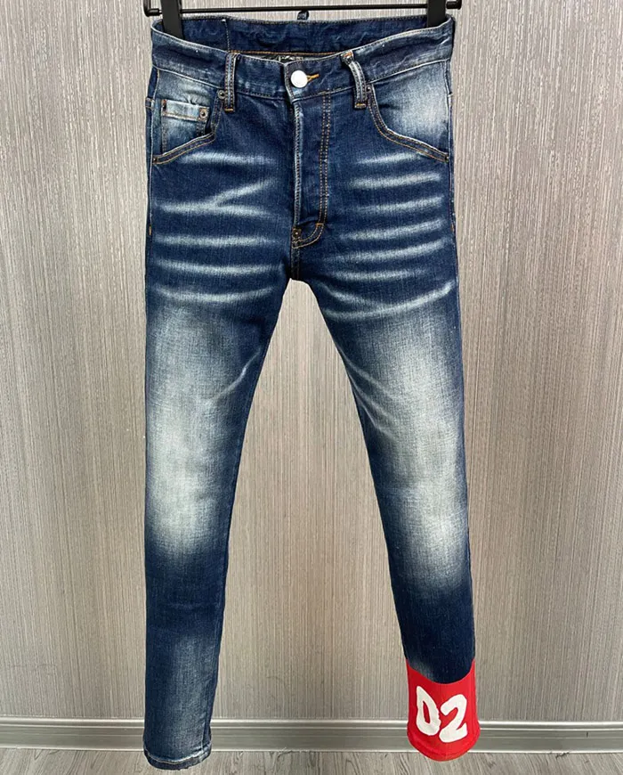 TR Apstar DSQ Men's Jeans D2 Hip Hop Rock Moto Dsq Coolguy Jeans Design Ripped Denim Biker Slim Dsq Jeans For Men 9887 Color Blue