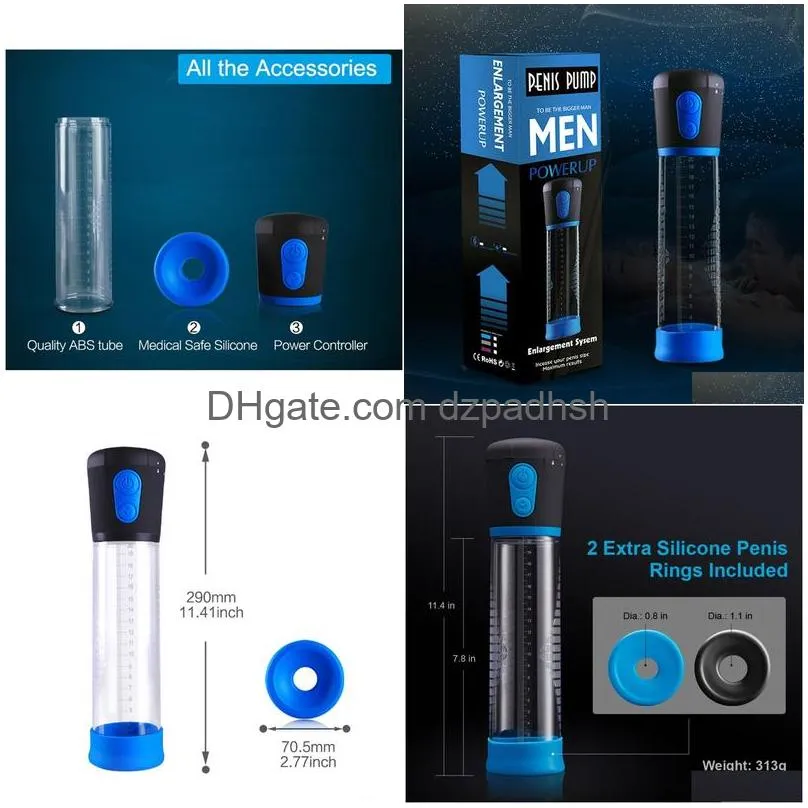 Outros itens de beleza de saúde Matic Electric Penis Bomba Ampliação Vácuo Prolongar Enhancer Ampliador Extensor Adt Brinquedo para Homens Gays Dro Dhbpx