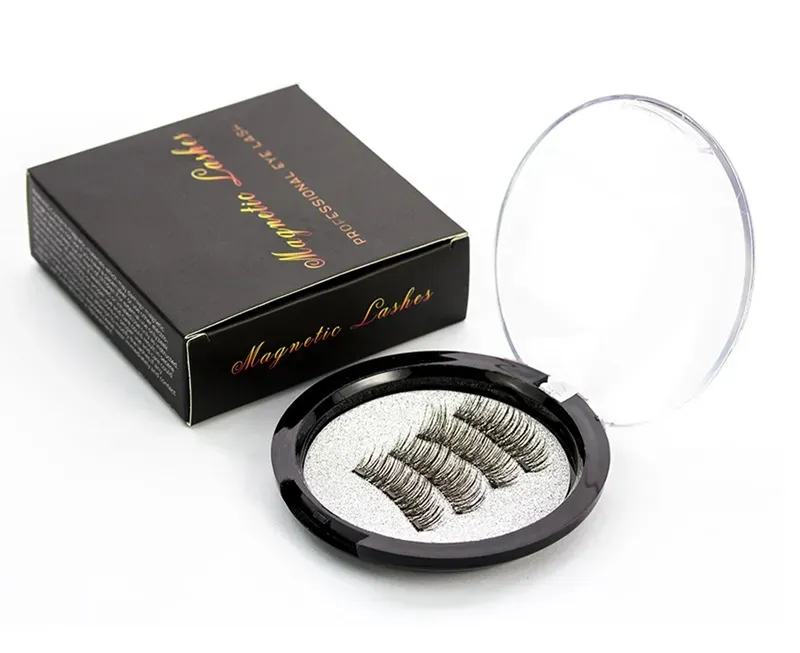 Magnetic eyelashes with 3 magnets magnetic lashes natural fiber false eyelashes magnet lashes with eyelashes applicator 6 styles