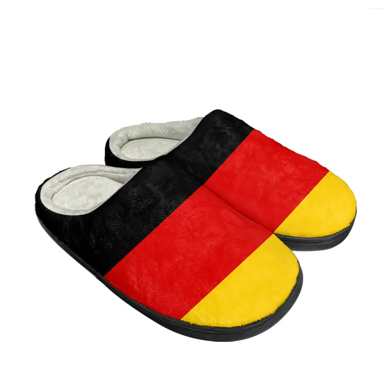 Pantoufles de drapeau allemand à la maison coton coutume pour hommes sandales féminines allemand chambre de peluche décontractée Keep chaude s nouveau été avec box sz 36-45