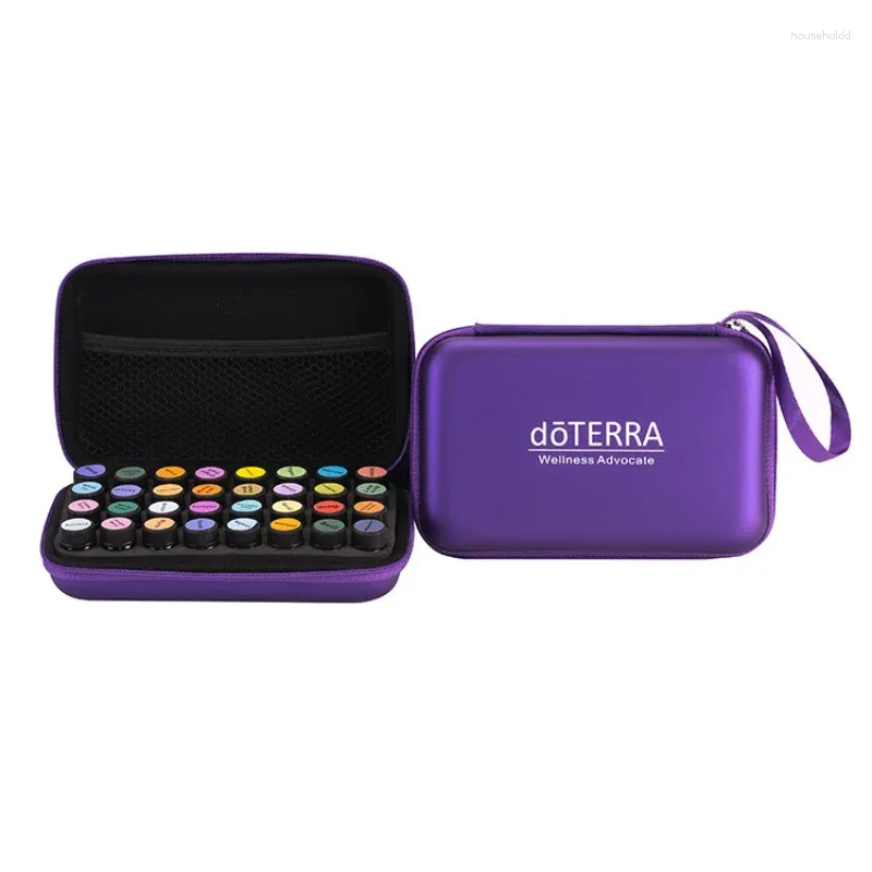 Lagringspåsar eteriskt oljefodral för Doterra 32 slots 1-3 ml flaskpåse reser parfym hängande arrangör