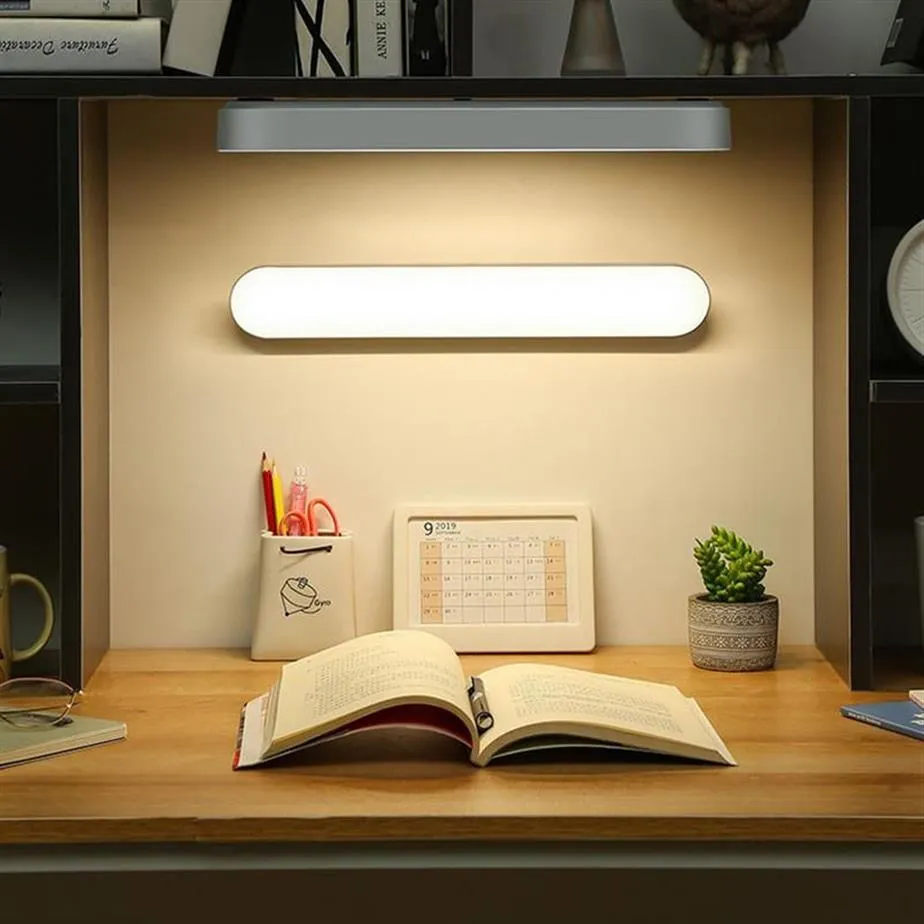 Bordslampor Desk Lamp Study Lights USB RECHARGEABLE Dimble Touch Magnetic Strip för sovrumsläsning Ljus LED188m