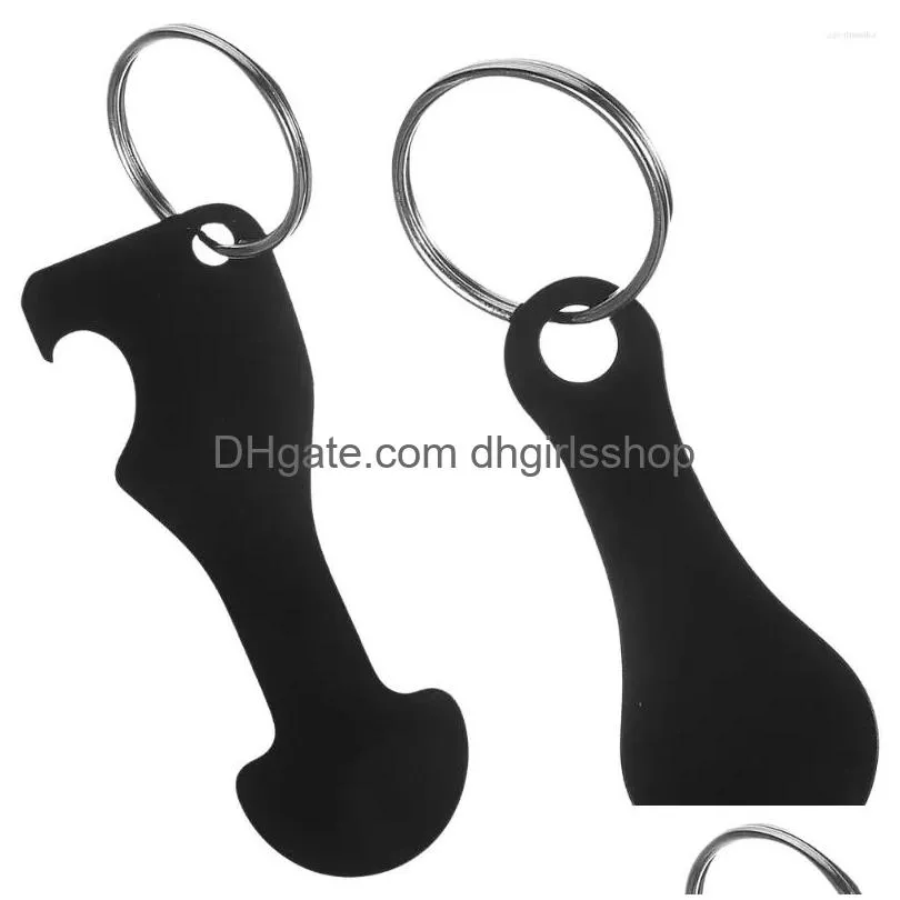 Keychains & Lanyards Keychains 2 Pcs Token Keychain Rings Bag Pendant Charms Shop Cart Backpack Trolley Tokens Zinc Alloy Compact Hol Dhngy