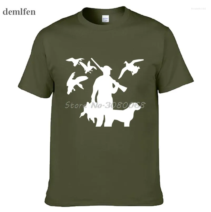 T-shirts pour hommes Mode D'été À Manches Courtes T-shirt Hauts Chasseur Chien Impression T-shirt Décontracté O-cou Coton T-shirt Marque Vêtements