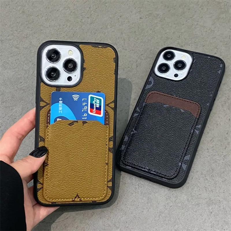 Luxuriöse Designer-Leder-Geldbörsen-Handyhüllen für iPhone 15Promax 14Plus 13 Pro Max 12 Mini 11 XS XR 8 7 Plus Modedruckdesign Klassische Rückseitenhülle Kartenfachhülle