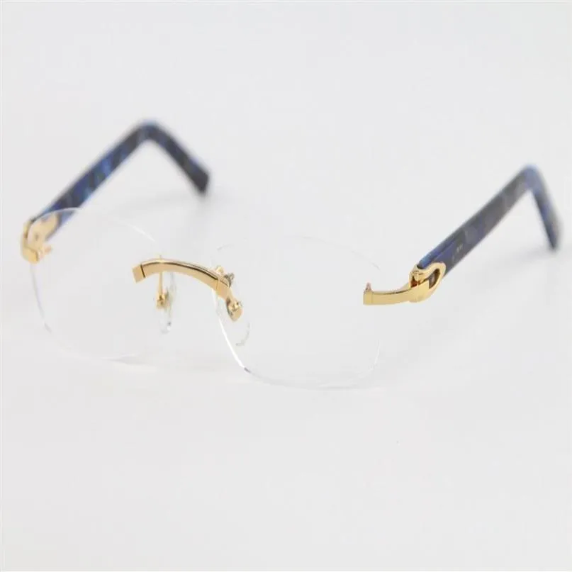 Populaire nouveau sans monture planche bleue lunettes cadre C décoration 18K or cadre lunettes lunettes pour hommes accessoires de mode 229y