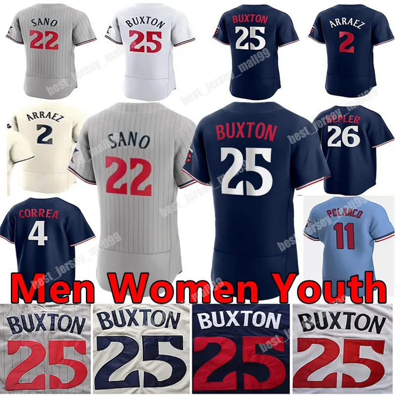 2024 Custom Byron Buxton 저지 Luis Arraez Jose Miranda Carlos Correa Max Kepler Gary Sanchez Gio Urshela Nick Gordon Jorge Polanco Miguel Sano Sonny Grey Baseball