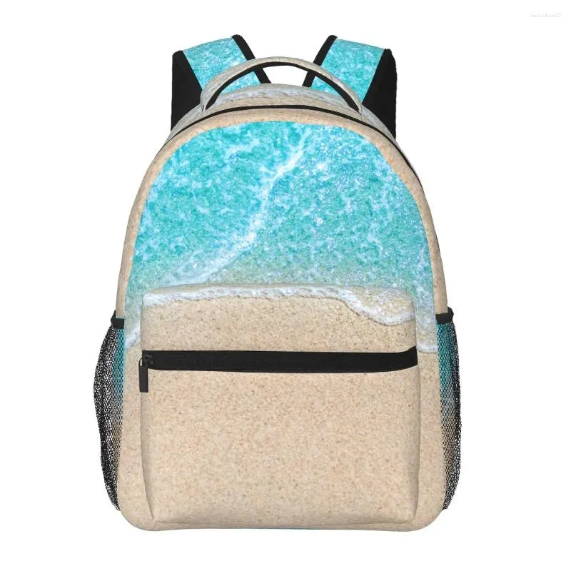 Plecak Kobiet Summer Blue Sea Beach Torba dla mężczyzn Lady Travel Casual