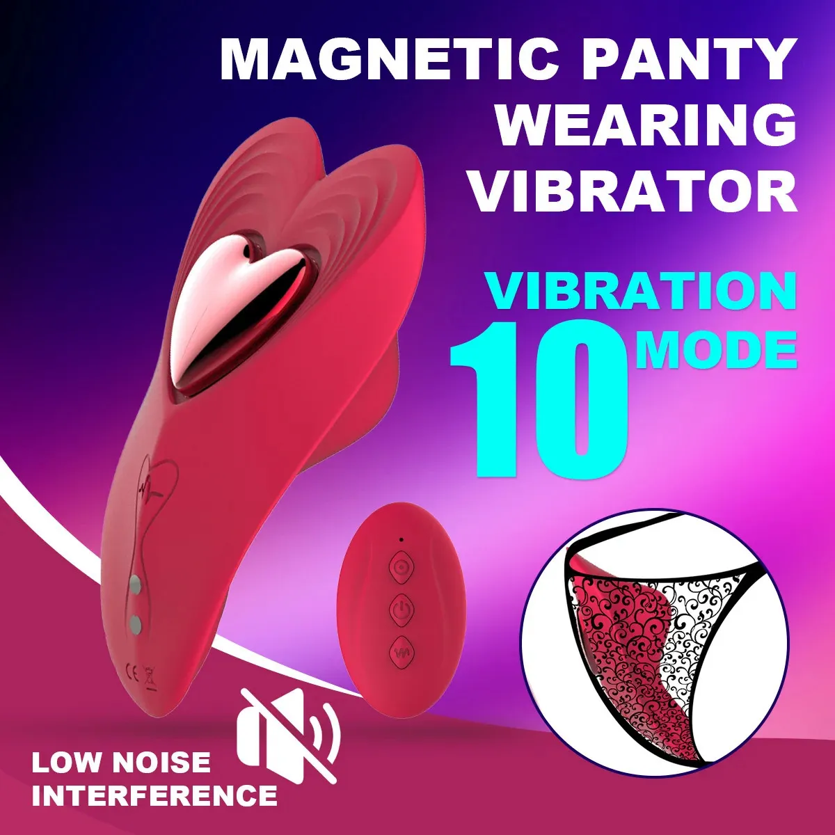 1pc Panty Magnétique Portable Vibrateur Femmes Petite Grande Vibration Stimulateur Magnétique G-spot Vibrateur Adulte Sex Toys Lightweigh 240129