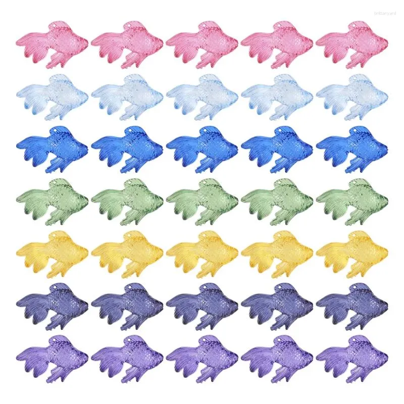 Pendant Necklaces 42Pcs Goldfish Charms Acrylic Pendants Dangle For Jewelry Making DIY Necklace Bracelet Key Chains Accessories