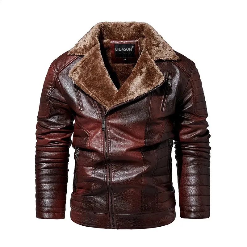 GLACIERBREAKER veste en cuir hommes hiver polaire moto Pu cuir mâle col montant décontracté coupe-vent mince manteau 6Xl 240125