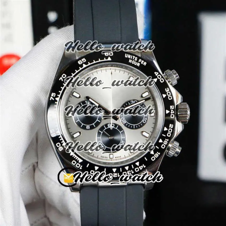 Designer Watches Cheap 116519 Quartz Chronogrpah Mens Watch Gray Dial Black Subdial Steel Case Rubber Strap Stopwatch PXHW discoun262L