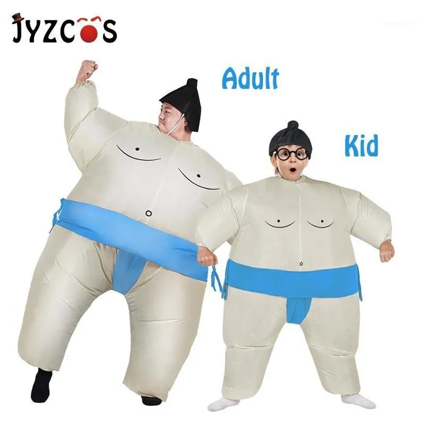 Uppblåsbar Sumo -kostym Halloween för vuxna barn Purim Carnival Christmas Cosplay Fan driver Wrestler Suits1 Anime Costumes284p