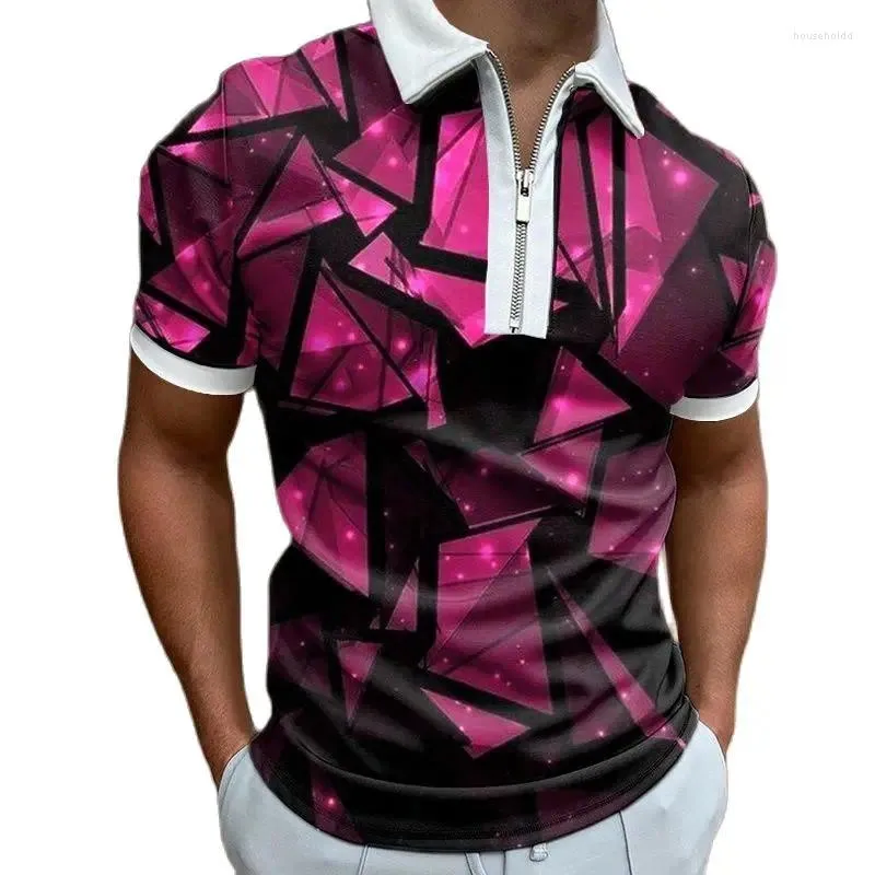 Herrpolos polo t -shirt för män 3D rolig tryckdragare Kort ärm toppar designer harajuku andningsbara kläder sommar hip hop golf slitage