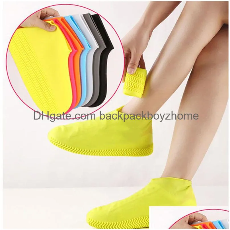 Disposable Covers Sile Rain Boots Waterproof Shoe Er Water Resistant Overshoes Uni Non-Slip Wear-Resistant Reusable Indoor Outdoor Rai Dhixb