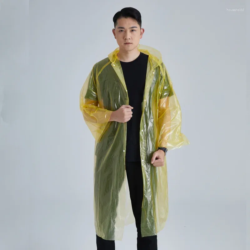 Raincoats 2024 Disposable Raincoat Front Button Outdoor Travel Poncho