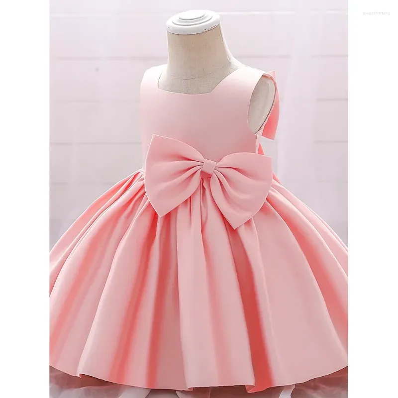 Girl Dresses Fashion Square Collar Draped Drapped Breve caviglia solida Lunghezza A-Line Abiti di raso Cute Casual Party Wedding Kids Kids