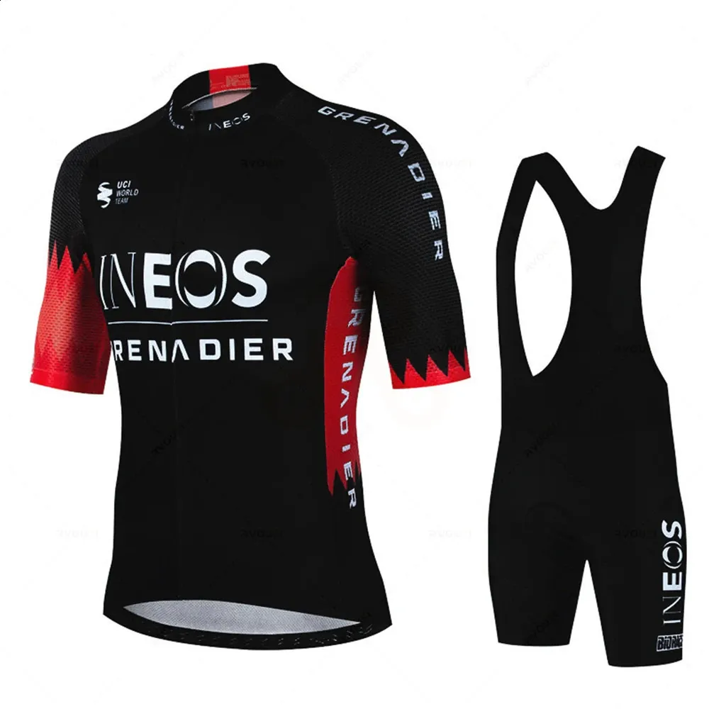 Cycling Jersey Pro Team Ineos Men Bicicleta Set Set Race Rower Ubranie Oddychane ubrania rowerowe górskie