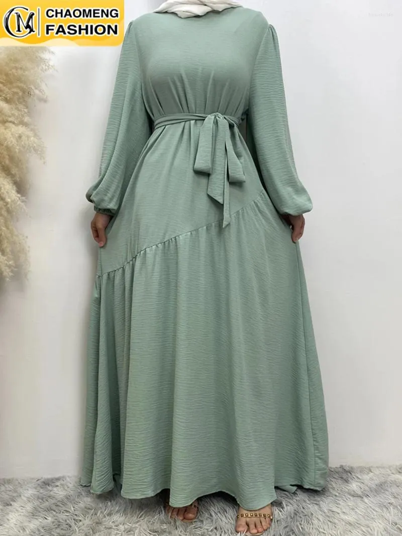 Ethnische Kleidung Chaomeng Abayas für Frauen Langes Kleid Mode einfarbig Muslim Dubai Modest Robe Kaftan Türkei Islam Kaftan Marocain