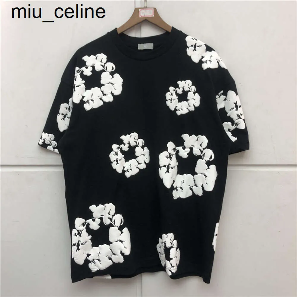 New Vintage Puff Print Cotton Printing T shirt Men Women Quality Heavy Fabric Tee Oversize Tops Short Sleeve womens mens t shirt