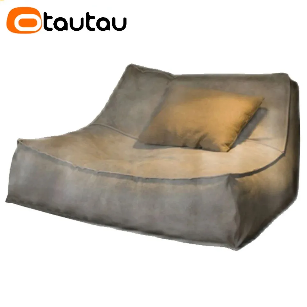 Otautau tjock vattentät mocka chaise lounge pouf täcker inget fyllmedel utomhusbönbagsoffa säng ottoman camp strand puff salong SF061 240118