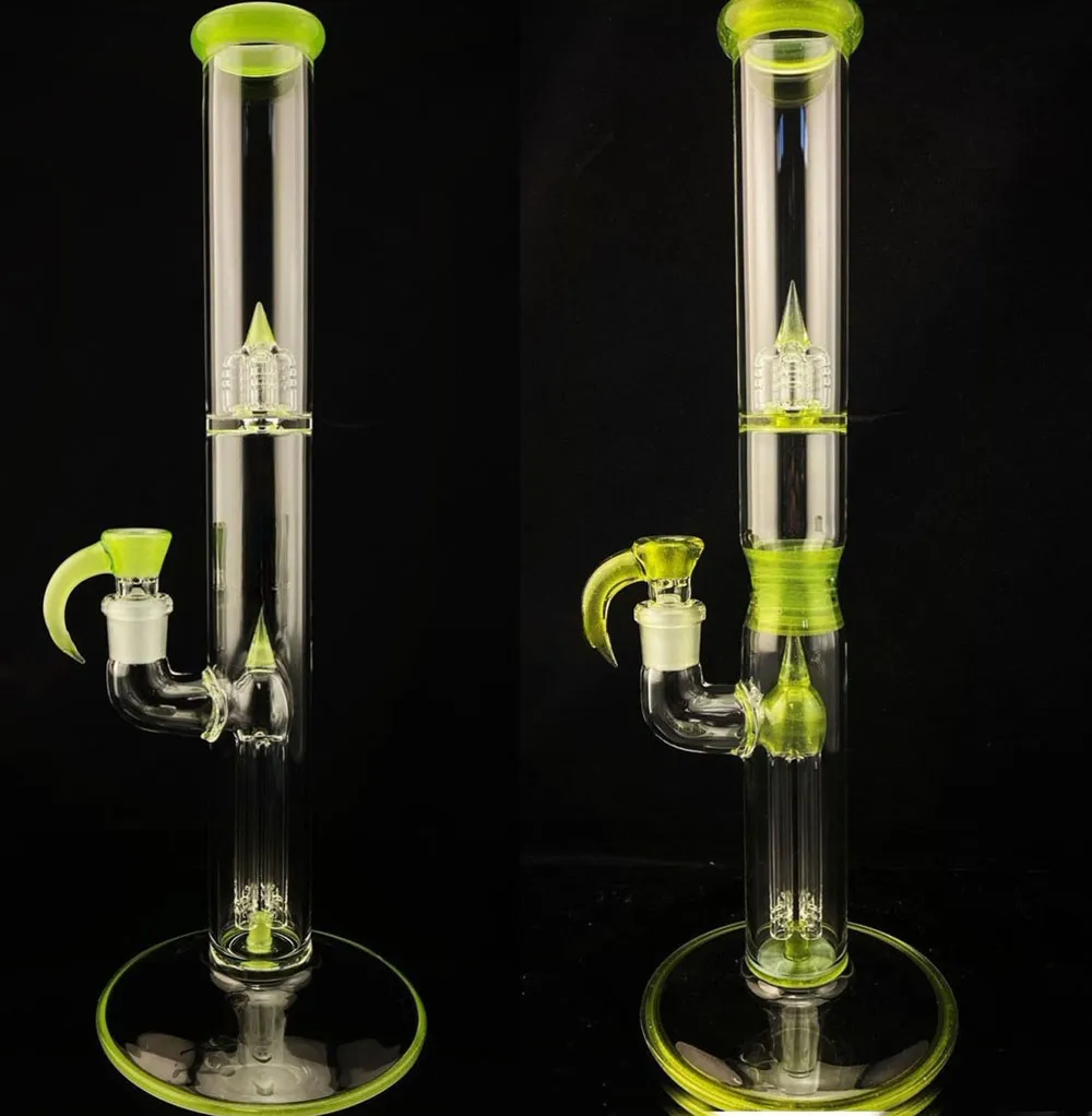 Vintage Straight Import Colored Glass Bong Water Pipe with percolators Original glass factory made can put customer logo by DHL UPS CNE