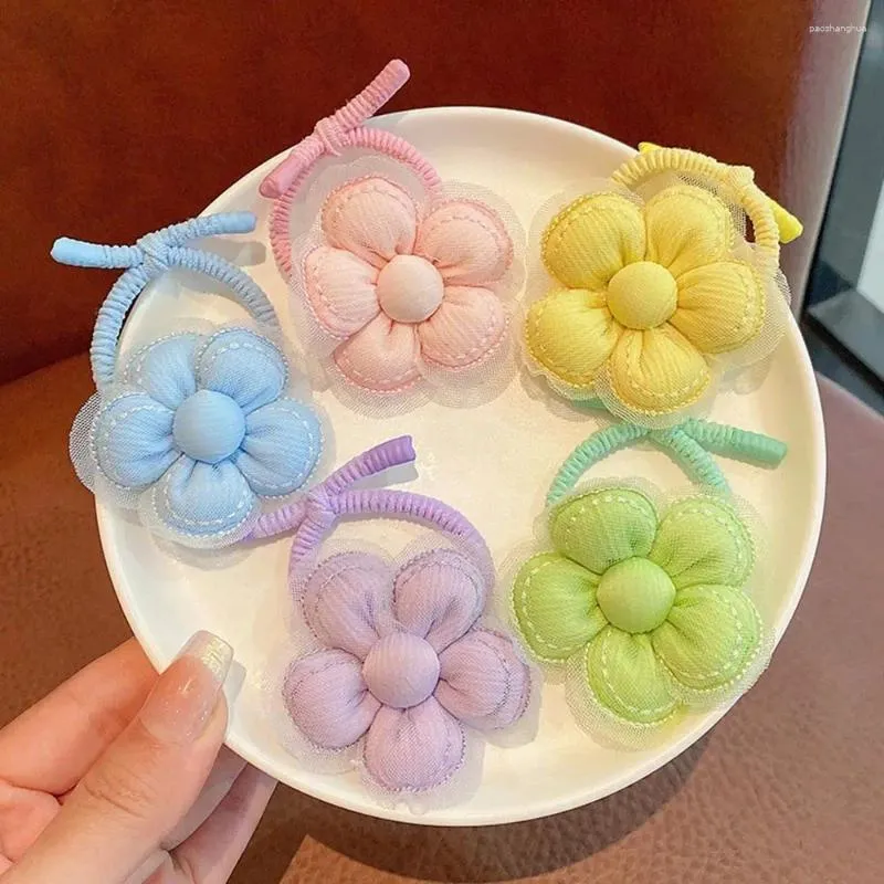 Accessoires pour cheveux, bande pour femmes, nœud cadeau en tissu pour filles, chouchous à fleurs, corde de Style coréen, anneau porte-queue de cheval pour enfants