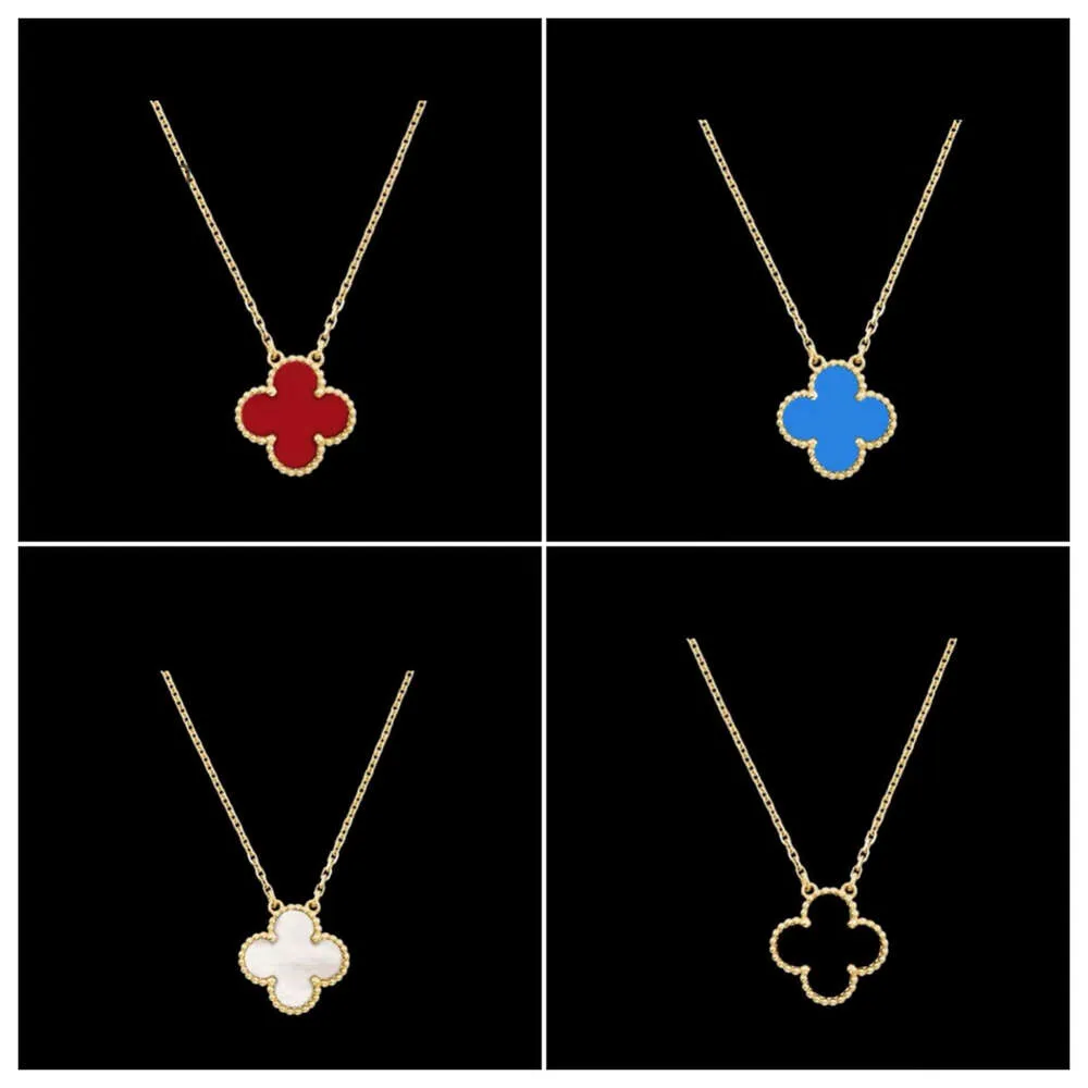 Van Clover Necklace Cleef Four Leaf Clover Neckces Designer Halsband för kvinnor Elegant Van Clover Pendant Necklace Jewelry Woman 18k Gold Plated Neckor Weddi