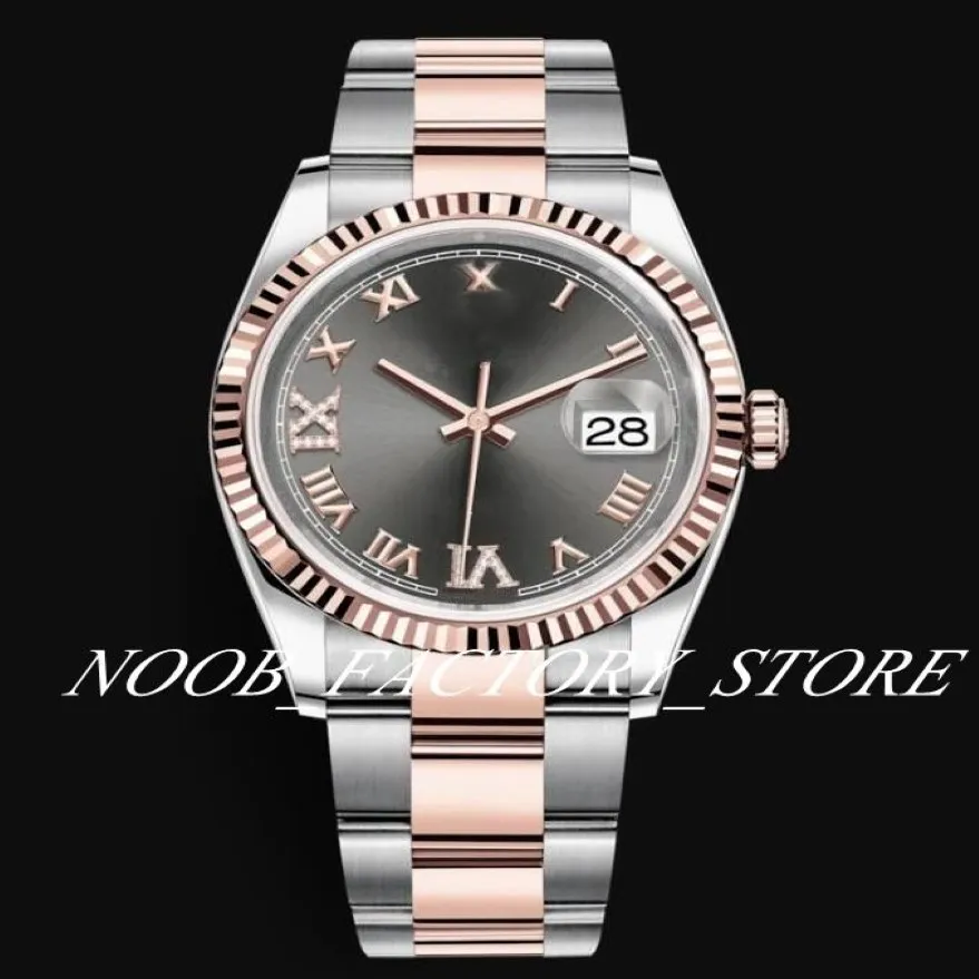 7 modèles de montre d'usine modèle date 36 mm bracelet en acier or rose bicolore 2813 calendrier de mouvement automatique montres cadeaux pour hommes originales 204 m