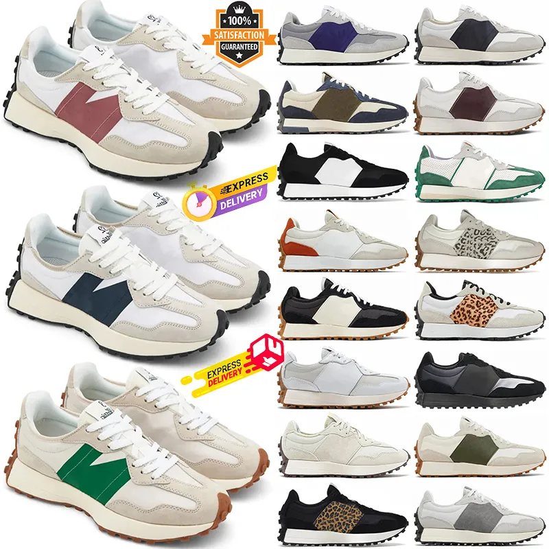 327 tênis de corrida masculino feminino designer 327s tênis nuvem mar sal vintage bege marrom camurça leopardo impressão preto branco laranja homens mulheres treinadores casuais