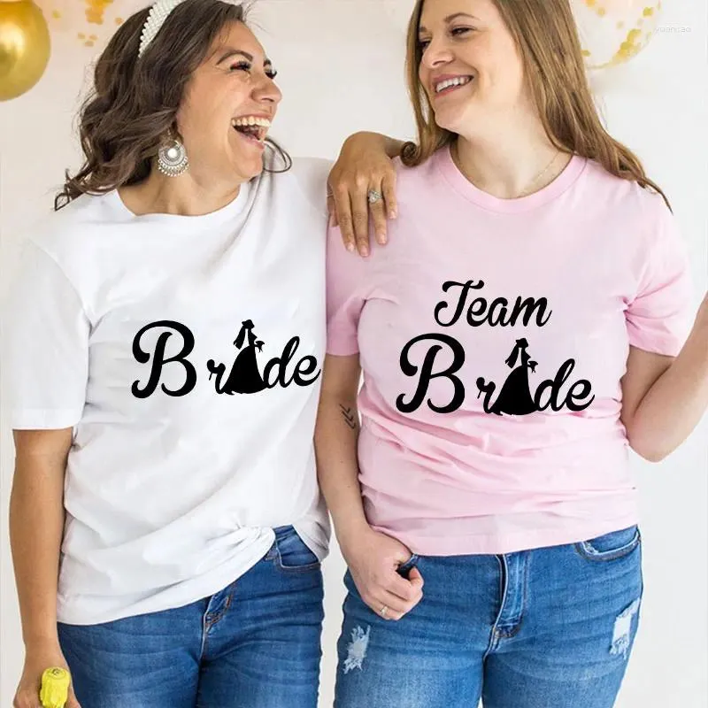 Damen-T-Shirts, Team-Braut-T-Shirt, Freunde, Bachelorette, Junggesellinnenabschied, Oberteile, modische Grafik, Y2K-T-Shirts, kurzärmeliges T-Shirt für Braut, Hochzeit, Verlobung