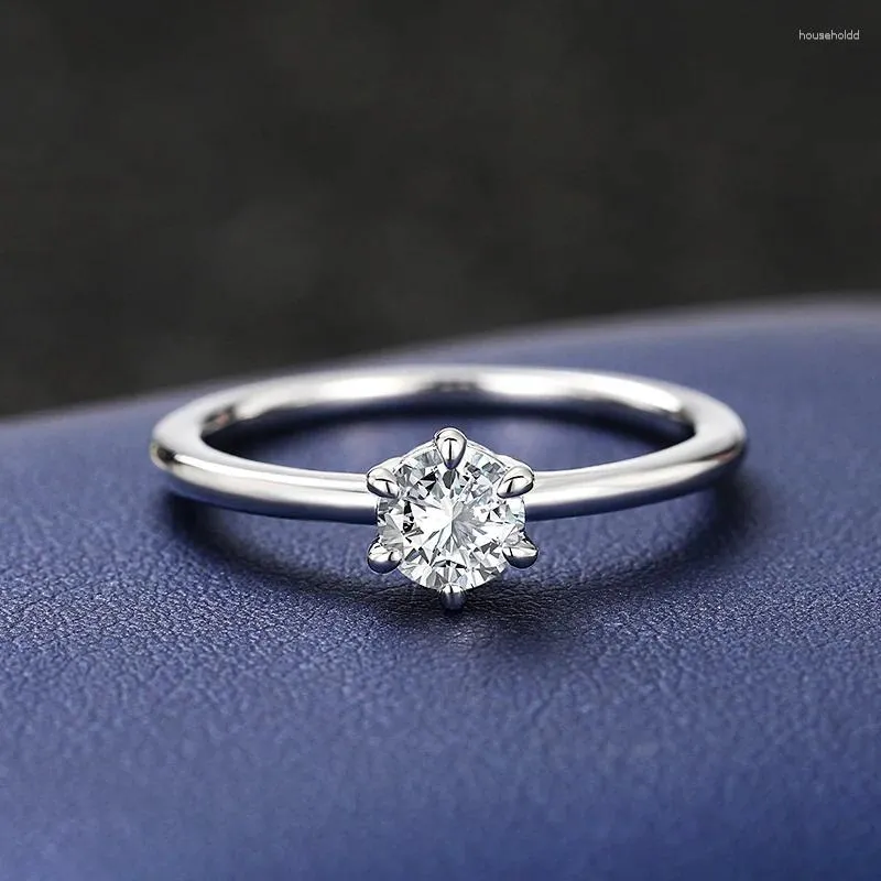 Anéis de casamento huitan 5/6.5mm zircônia cúbica acessórios femininos simples e elegantes para joias de declaração de noivado