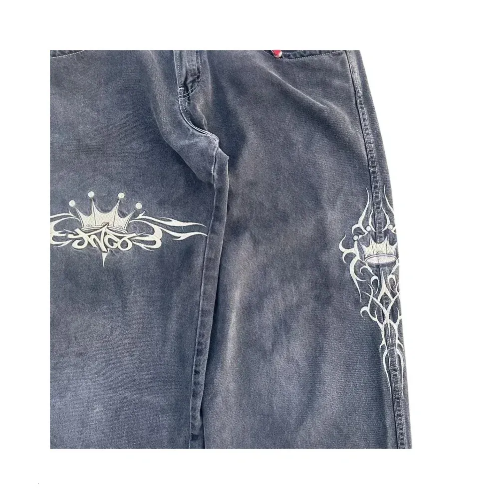 JNCO Mens Harajuku Retro Hip Hop Skull Print Baggy Denim
