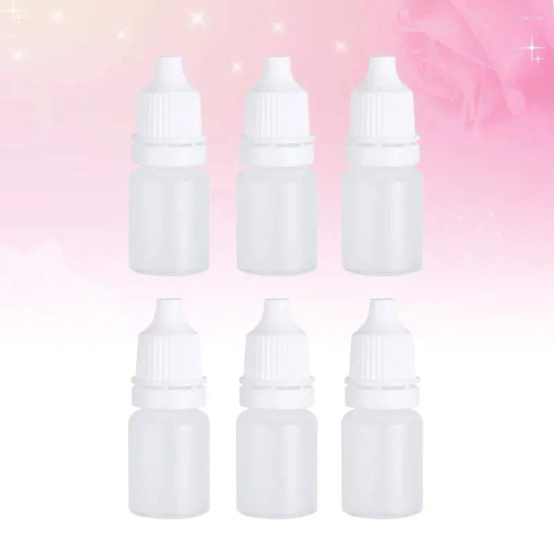 6 stuks 5 ml lege plastic samendrukbare druppelflessen oogvloeistof laten vallen (wit)