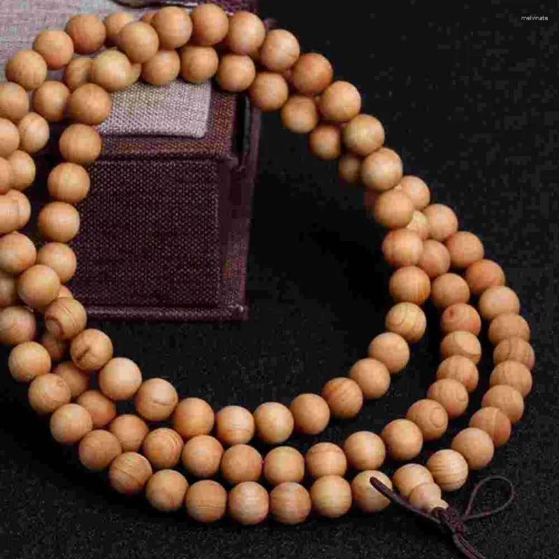 Charm Armbänder 2 Stück Holz 108 Perlen Halskette Buddhismus Gebet Handgelenk Wickelarmband für Frauen Männer (6 mm) Garten