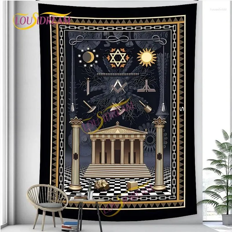 Tapestries Free And Accepted Masons Art Fans Hip Hop Capital Community Freemason Home Dorm Decor Bed Sofa Cover Beach Towel Tapestry.