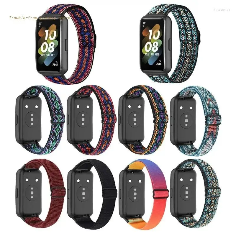 Zespół pasmo swepoproof Smart Watch Pasek do Huawei Band 7 Waterproof Regulble-Wristband Sport Nylon-Branslet Dura