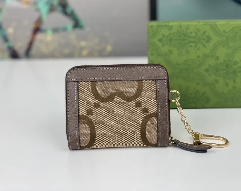 Högkvalitativ kvinnors designer Plånbok Luxurys Ophidia Zipper Coin Purses Double Letters Short Card Holder Fashion Metal Mark Small Clutch Bag med originallåda