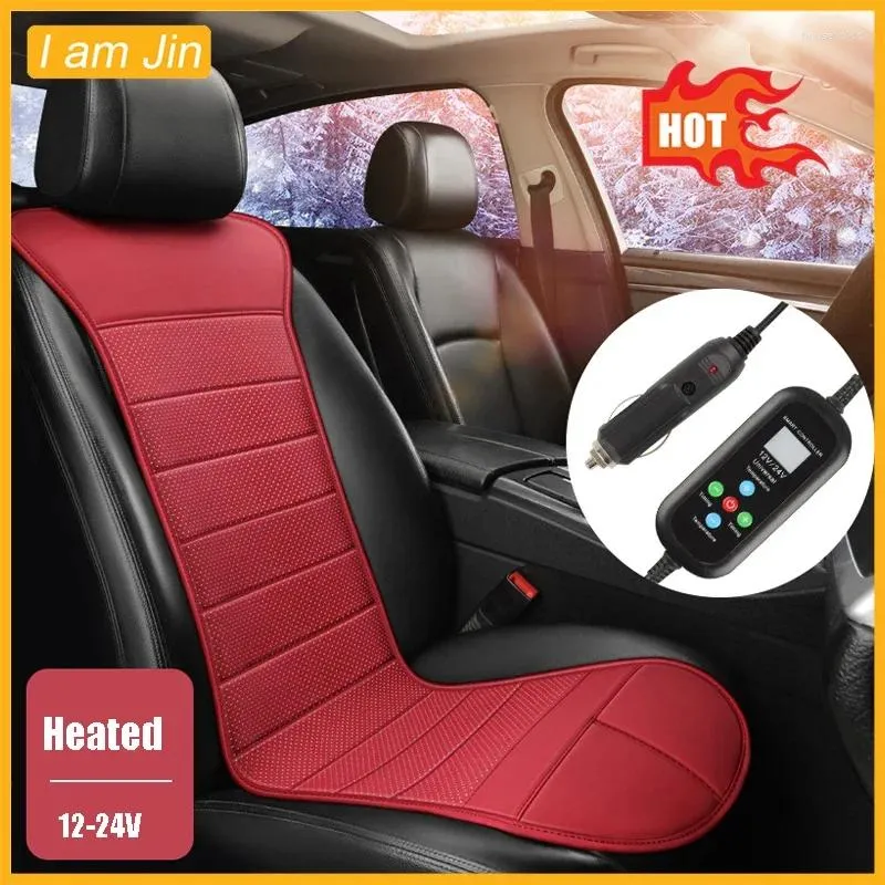 Car Seat Covers Vest Cushion Heated Pad 12-24V Cigarette Lighter Plug Anti Slip Warm Winter Interior Accessories