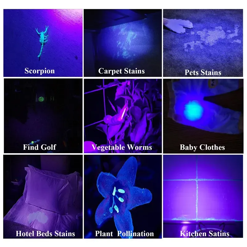 100led UV Lamp Purple Light Flashlight 395-400nm LED Torch For Inspection Pet Urine Stains