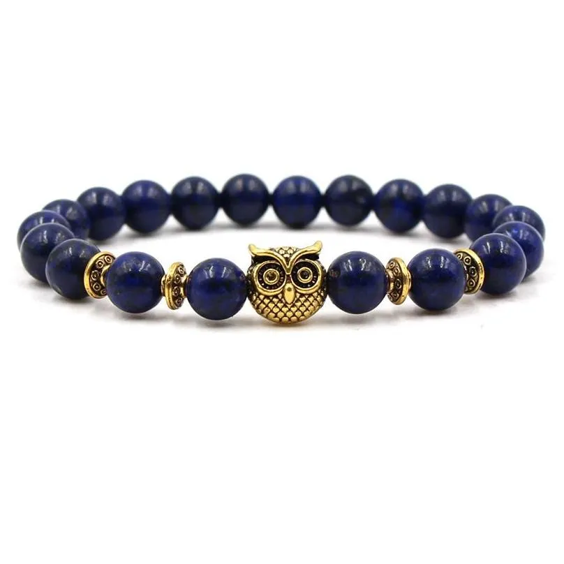 Bracelets de charme Pierre naturelle Lapis Lazi Bracelet Perles Reiki Guérison Méditation Énergie Bracelets Pour Hommes Drop Livraison Bijoux Bracelet Dhwqm