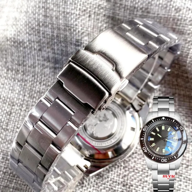 Bandes de montre Nologo 62mas Bracelet Ceinture Bracelet en acier inoxydable pour Tandorio plongée étanche montre-bracelet brosse 316L extrémité incurvée bracelet de montre