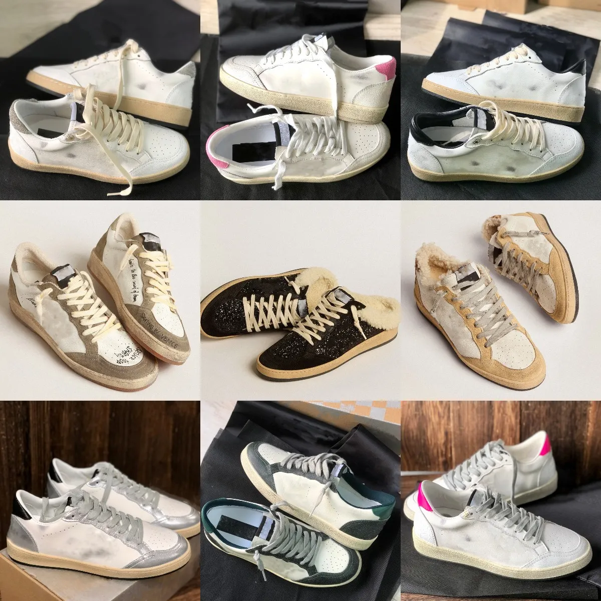 Italy Designer Shoes Popularity Women Sneakers black silver Glitter gold Star sneaker Classic White Do-old Dirty casual Woman mens ball tennis