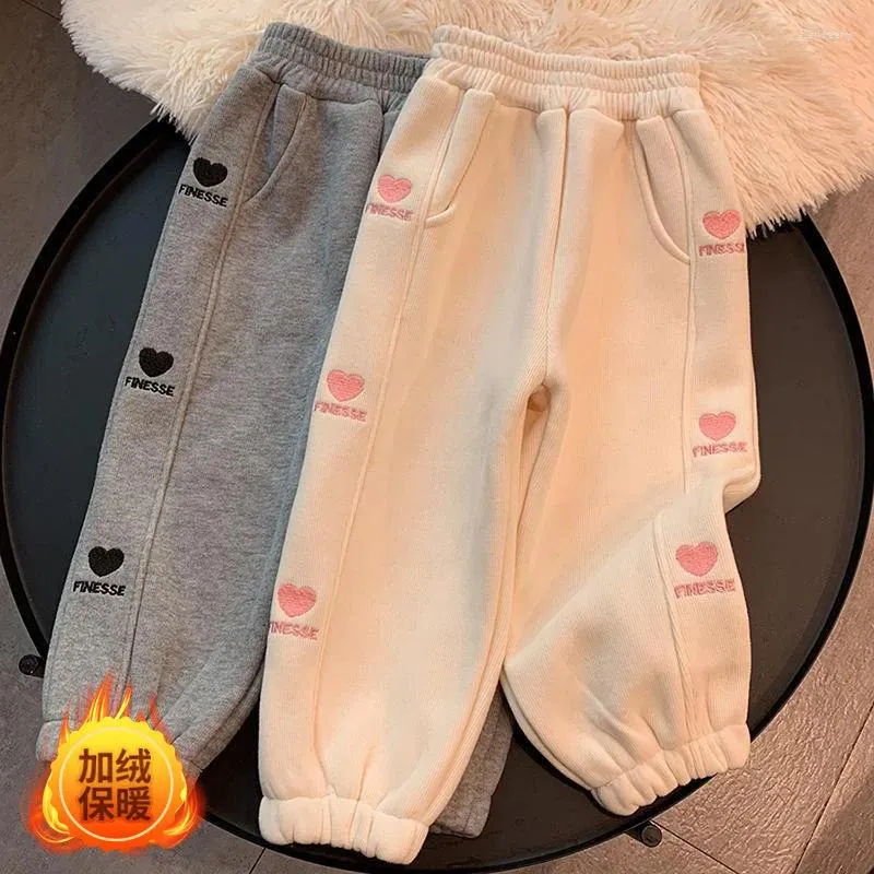 Pantaloni invernali inverno pantaloni caldi più pile per bambini imbottiti pantaloni della tuta elastica cotone lungo 4-14 anni