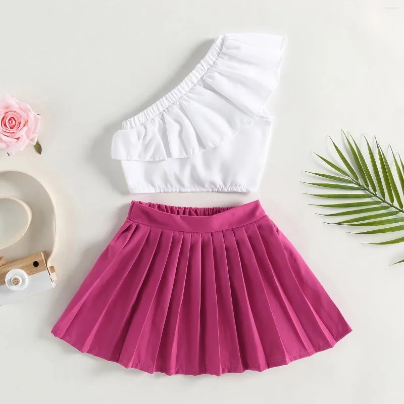 Clothing Sets Ma&baby 1-6Y Infant Toddler Kid Baby Girls Clothes Ruffle One Shoulder Tops Skirts Outfits Children Summer D06