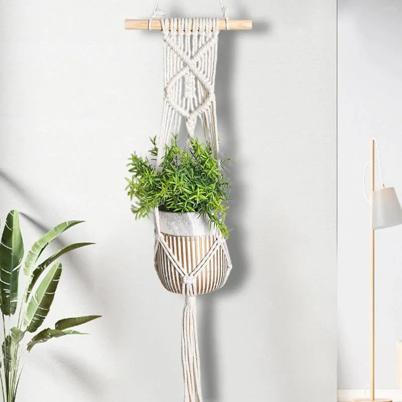 Gobeliny macrame frędzle wiszące na ścianę Uchwyt sadzarki Czech Tlevoven Flowerpot Pots